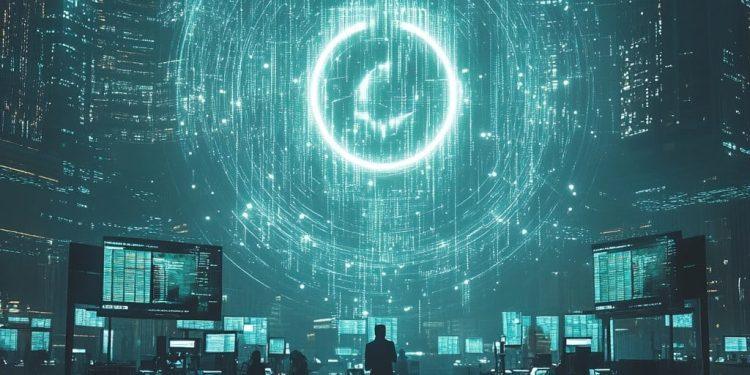 abstract representation of Coinbase's influence on the cryptocurrency landscape