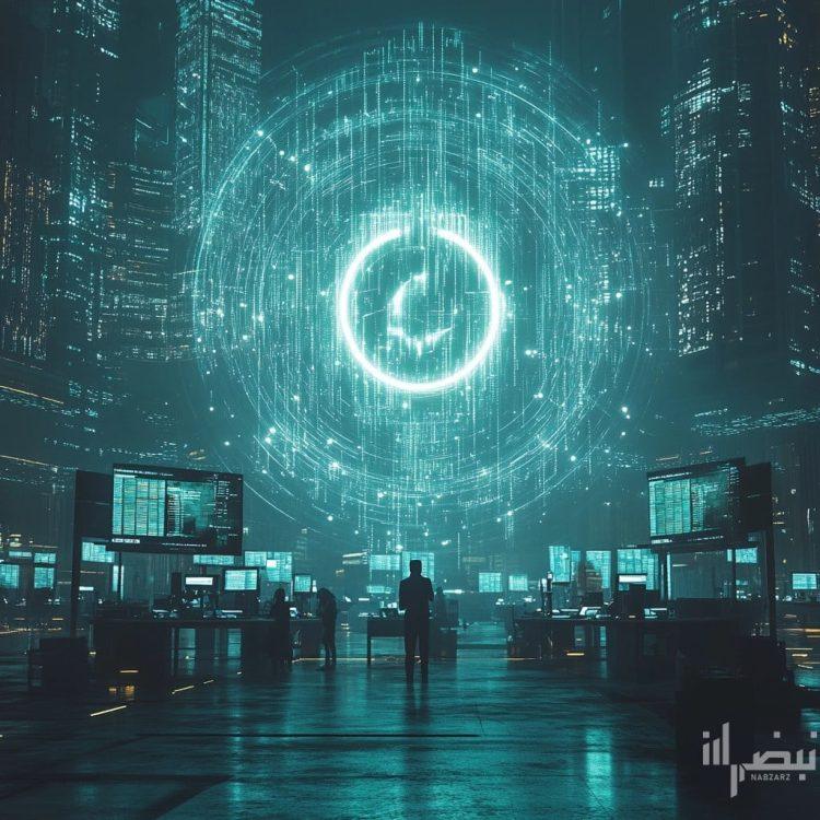 abstract representation of Coinbase's influence on the cryptocurrency landscape