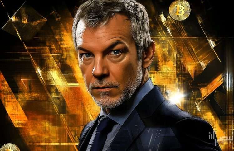 Stylized portrait of Michael Saylor, crypto visionary