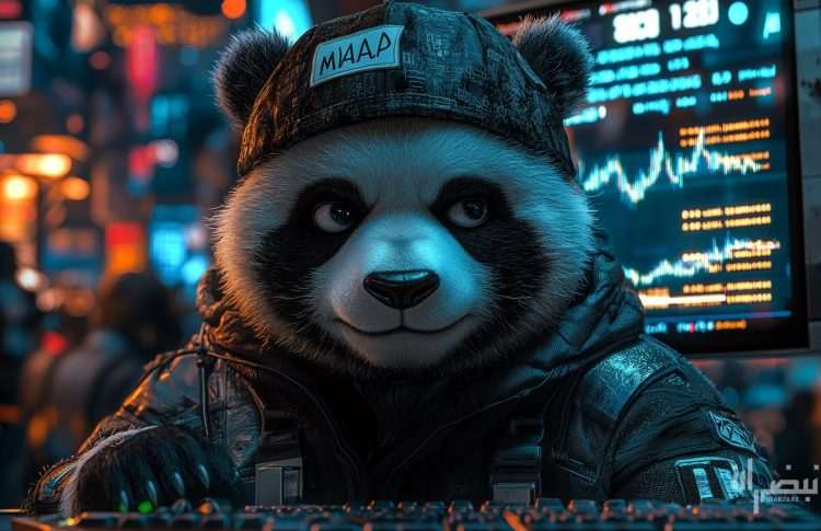 sad panda watching bearish chart