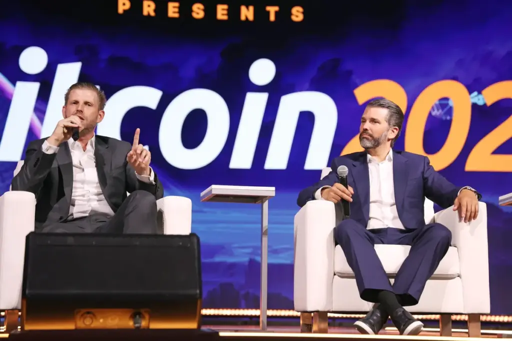 دو فرزند دونالد ترامپ در مراسم بیت&zwnj;کوین 2025